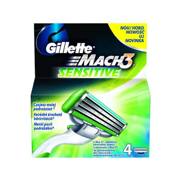 Gillette Mach3 Sensitive náhradné hlavice 4 ks