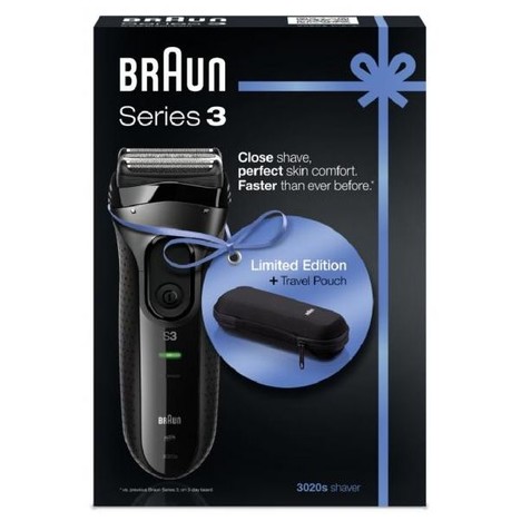 Braun Series 3-3020s holiaci strojček čierny + cestovné puzdro