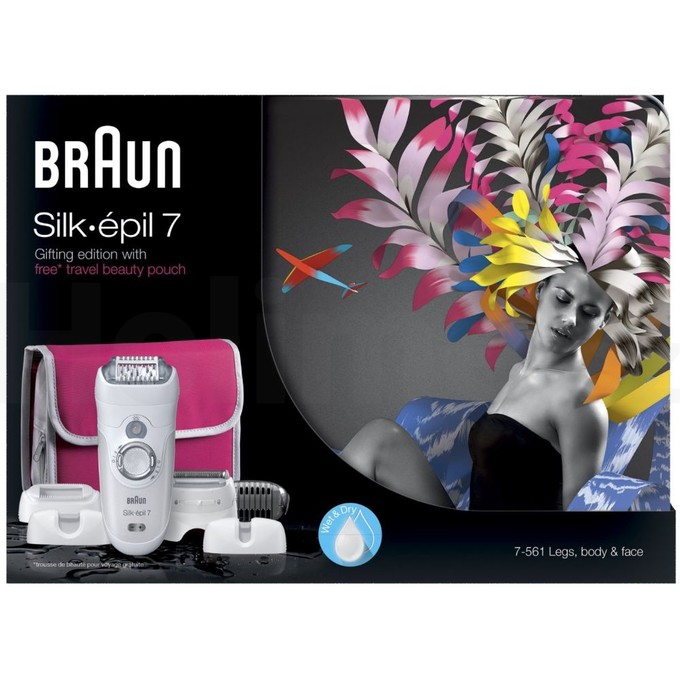 Braun Silk épil 7-561 Wet&Dry epilátor + kozmetická taštička