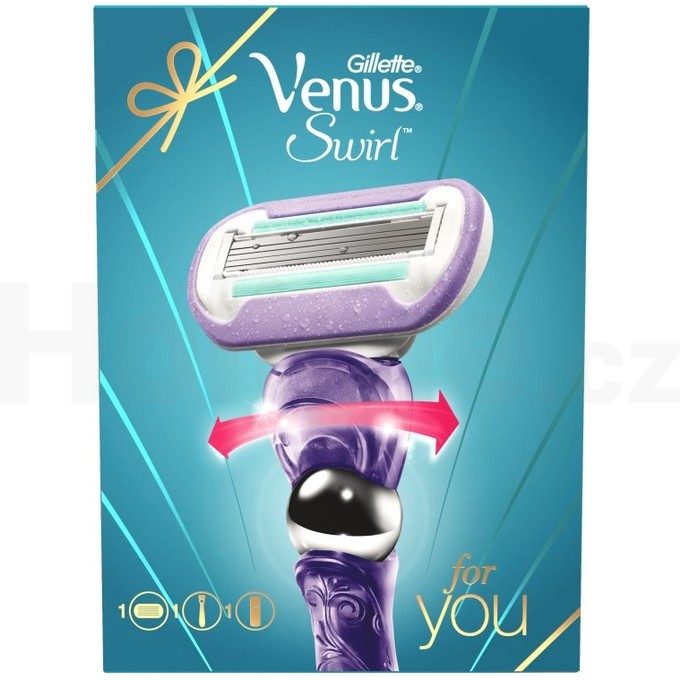 Gillette Venus Swirl Flexiball holiaci strojček + gél na holenie Sensitive Skin 75 ml