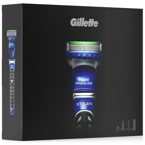 Gillette Fusion ProGlide Styler 2v1 + gél na holenie Gillette Fusion 200 ml