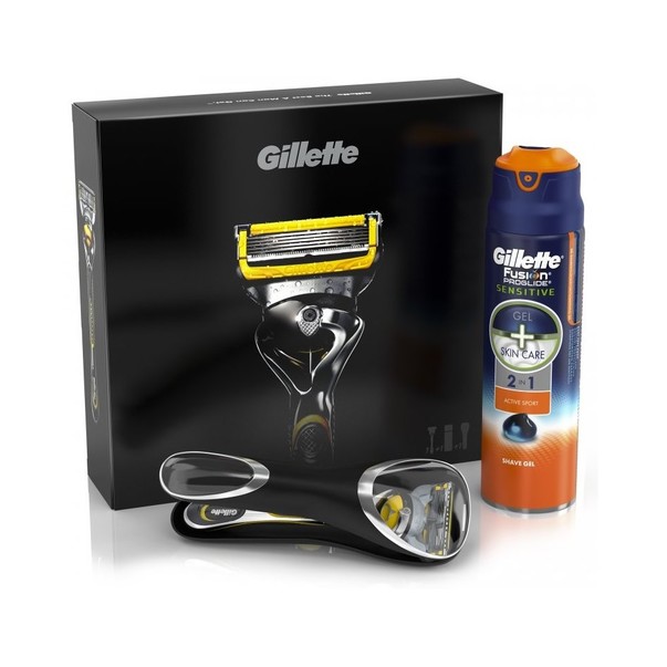 Gillette Fusion ProShield holiaci strojček + gél na holenie Gillette Fusion 170 ml