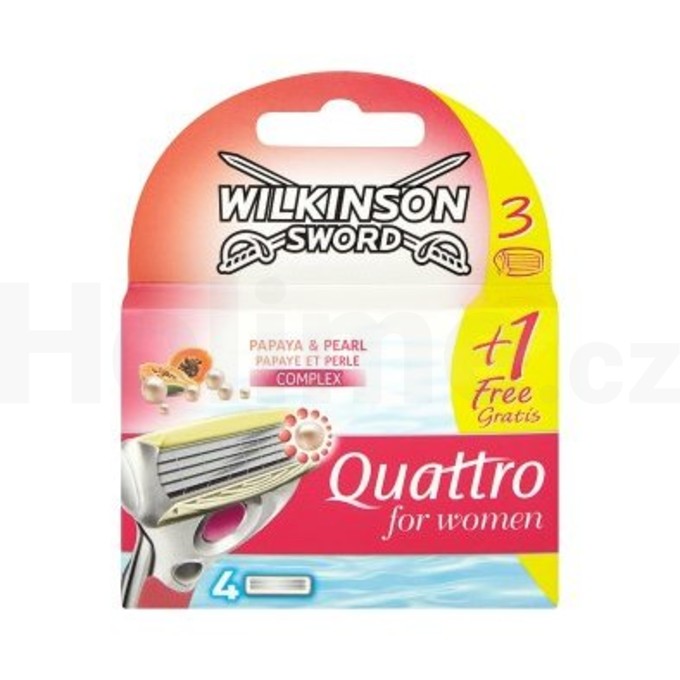 Wilkinson Quattro for Women Papaya&Pearl náhradné hlavice 4 ks