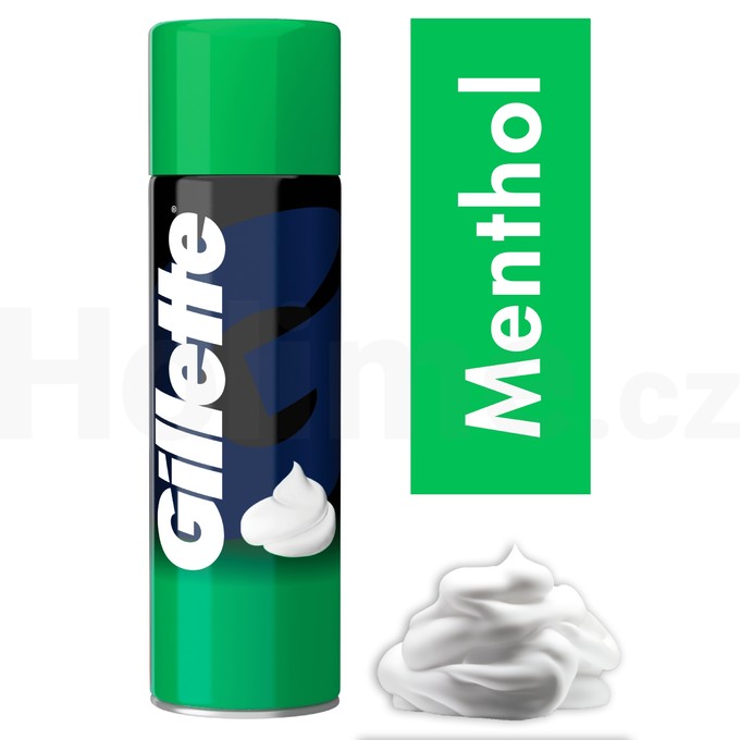 Gillette Menthol Foam pena na holenie 200 ml