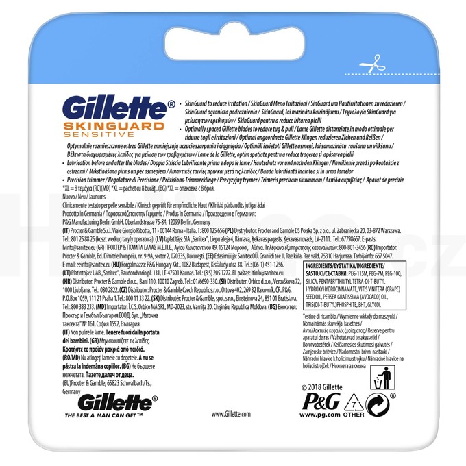 Gillette SkinGuard náhradné hlavice 8 ks