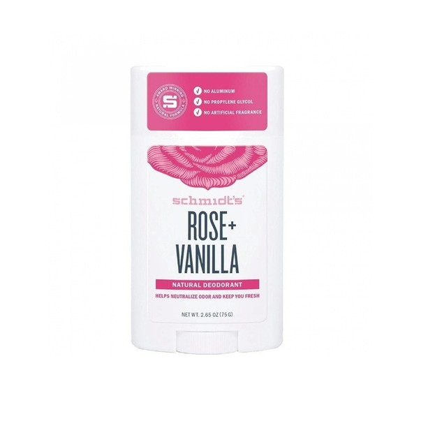 Schmidt's Rose + Vanilla tuhý dezodorant 58 ml