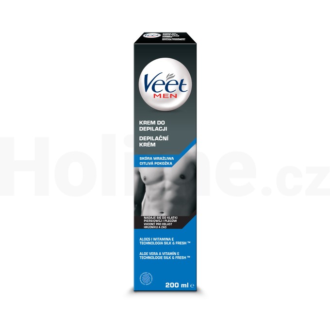 Veet Men Silk&Fresh Sensitive Skin depilačný krém 200 ml
