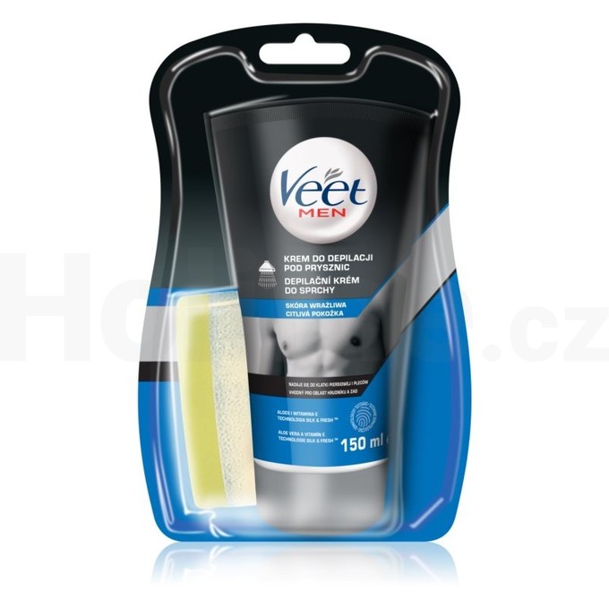 Veet Men Silk&Fresh Sensitive Skin Shower depilačný krém 150 ml