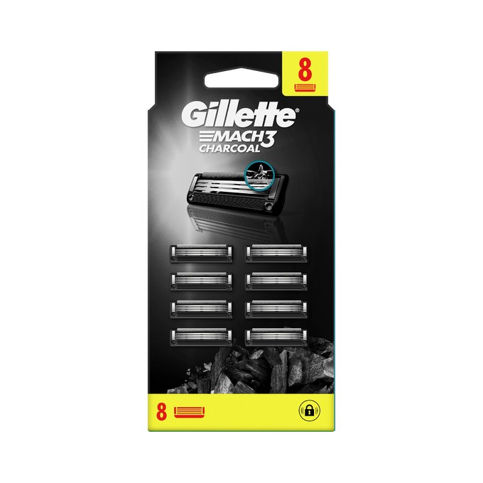 Gillette Mach3 Charcoal náhradná hlavica 8 ks