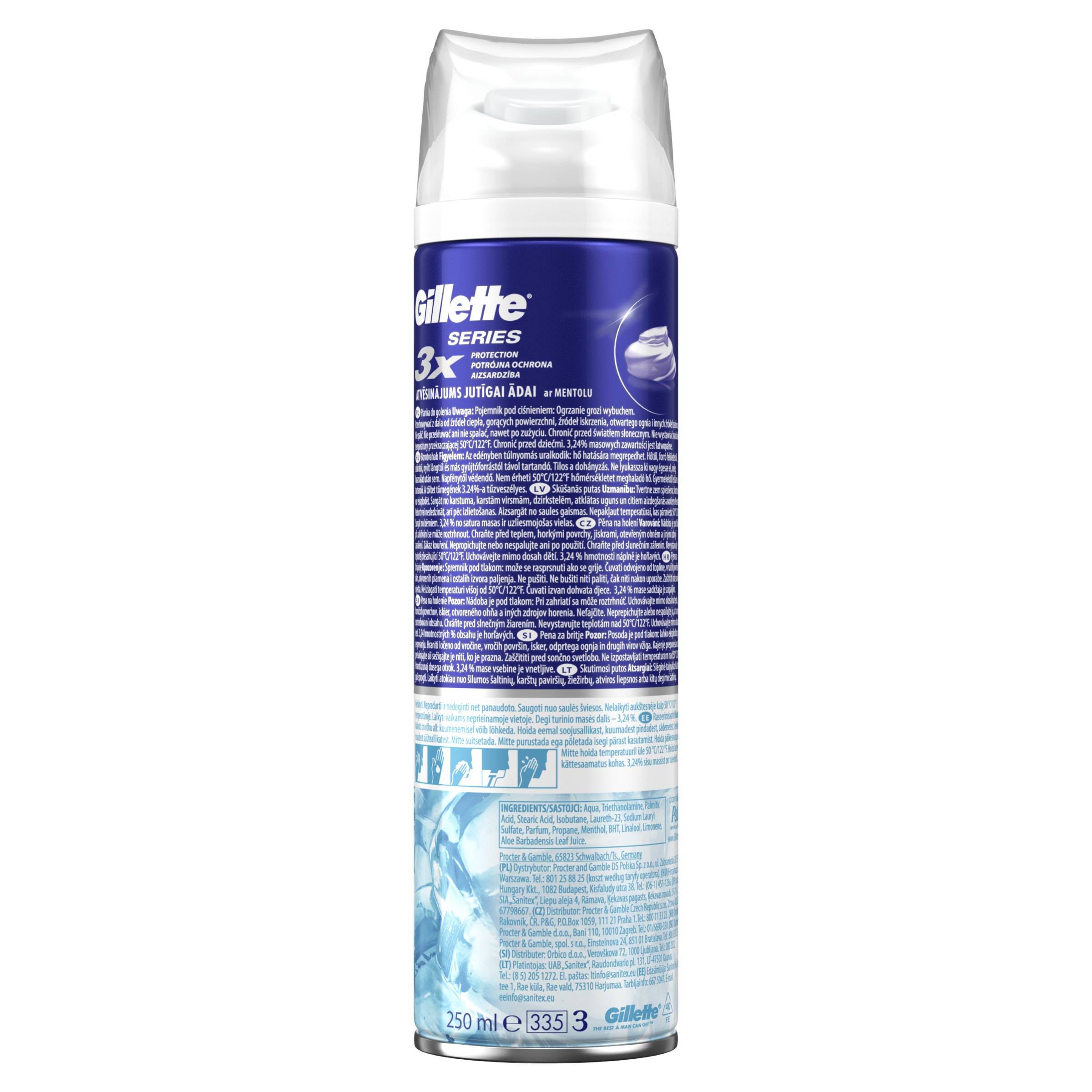 Gillette Series Sensitive Cool pena na holenie 250 ml