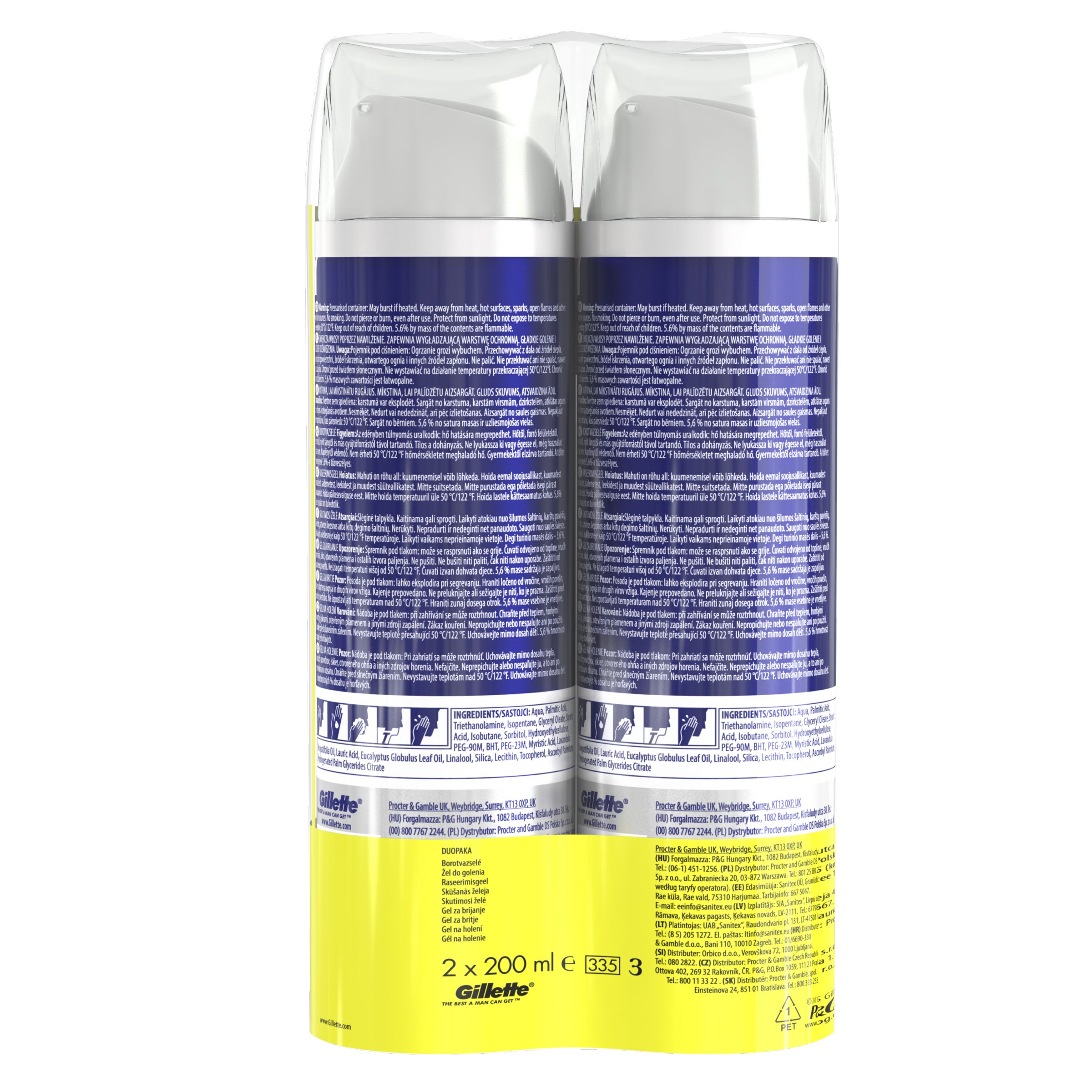 Gillette Series Ultra Sensitive gél na holenie 2×200 ml