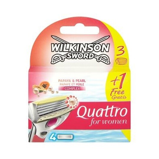 Wilkinson Quattro for Women Papaya&Pearl náhradné hlavice 4 ks