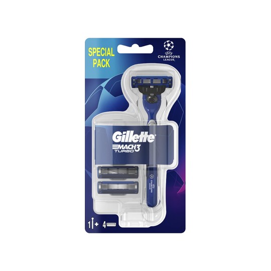 Gillette Mach 3 Turbo holiaci strojček + 4 hlavice