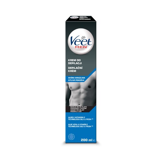 Veet Men Silk&Fresh Sensitive Skin depilačný krém 200 ml