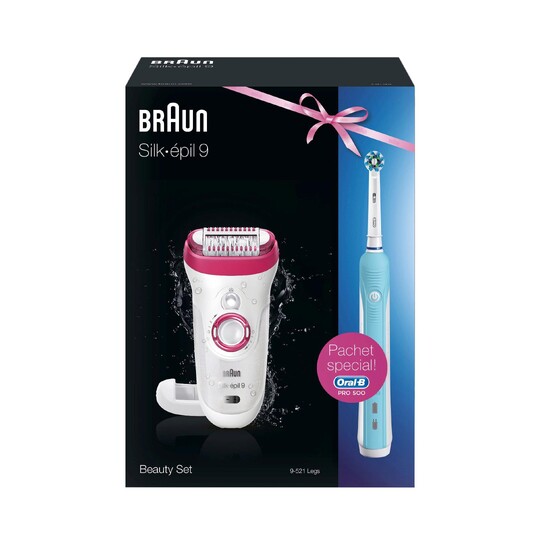 Braun Silk épil 9-521 epilátor + zubná kefka Oral-B PRO 500