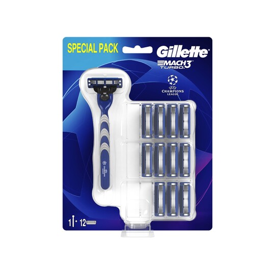 Gillette Mach3 Turbo holiaci strojček + 12 ks hlavic
