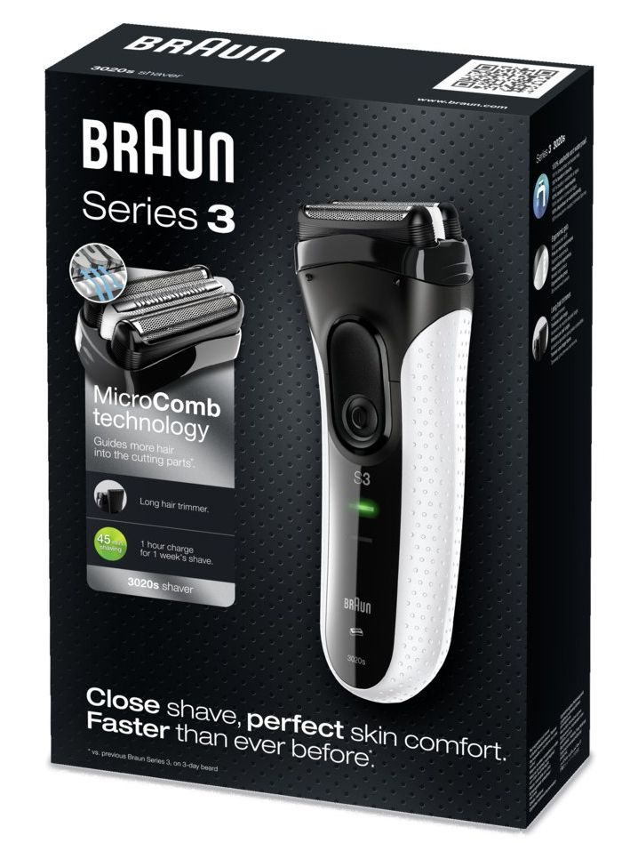 Braun Series 3-3020s holiaci strojček biely