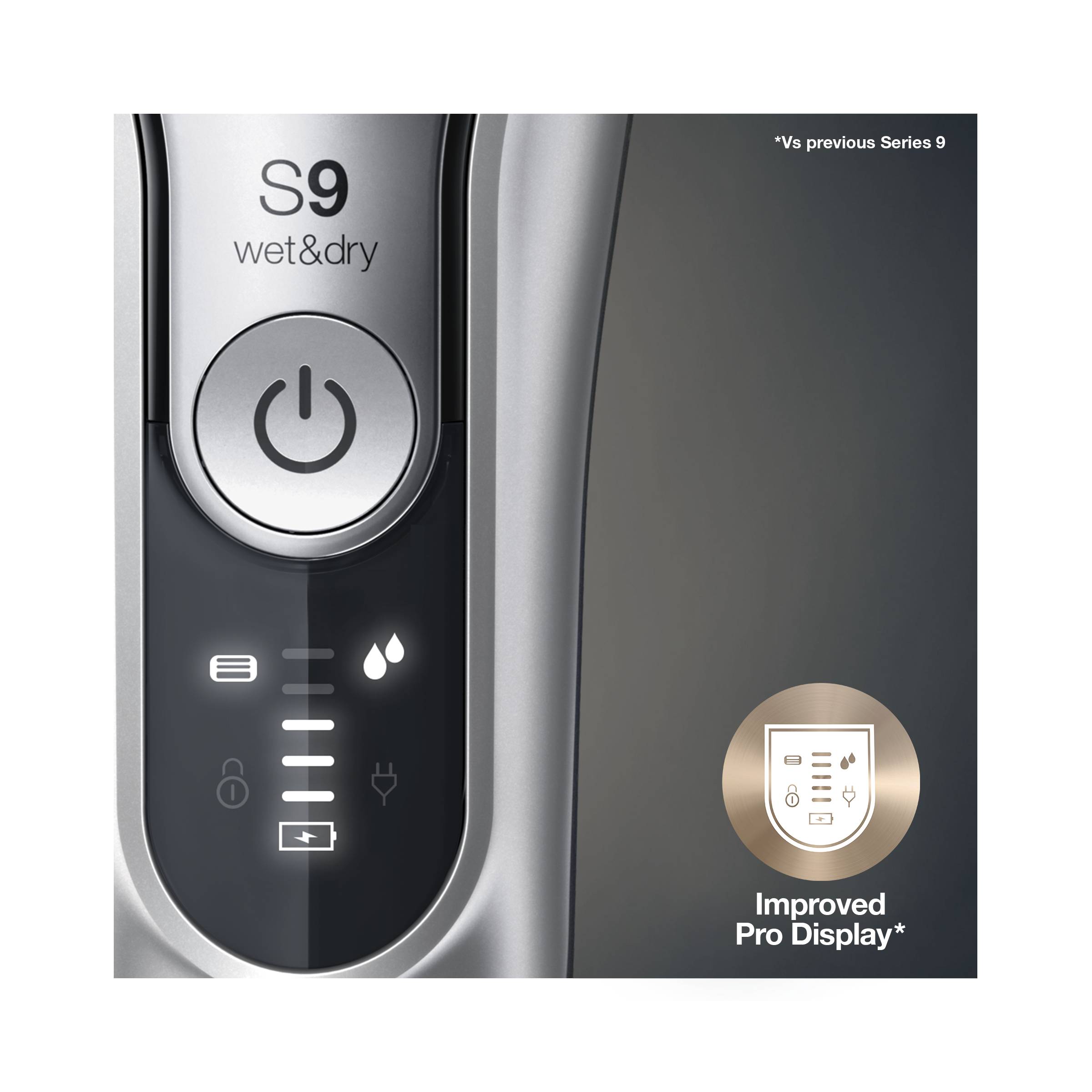 Braun Series 9 9330s Wet&Dry holiaci strojček, STRIEBORNA