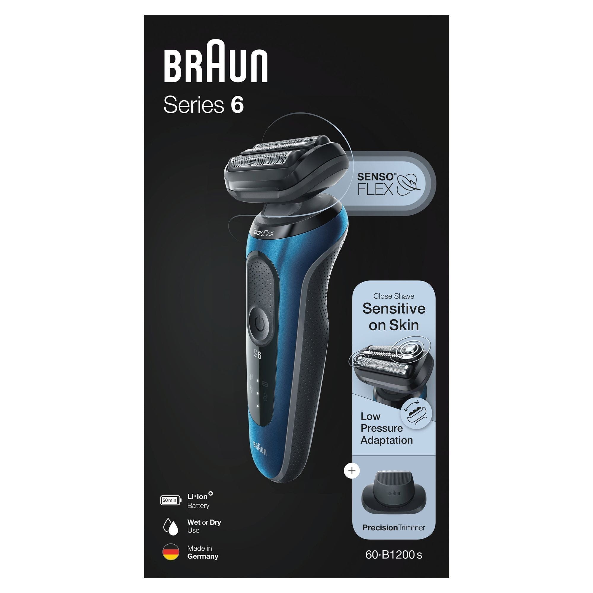 Braun Series 6 61-B1200s Blue Wet&Dry holiaci strojček