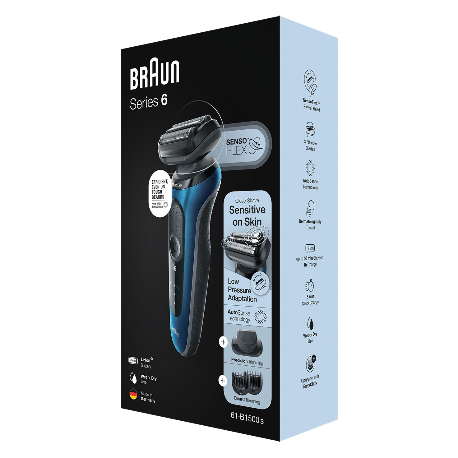 Braun Series 6 61-B1500s Blue Wet&Dry holiaci strojček