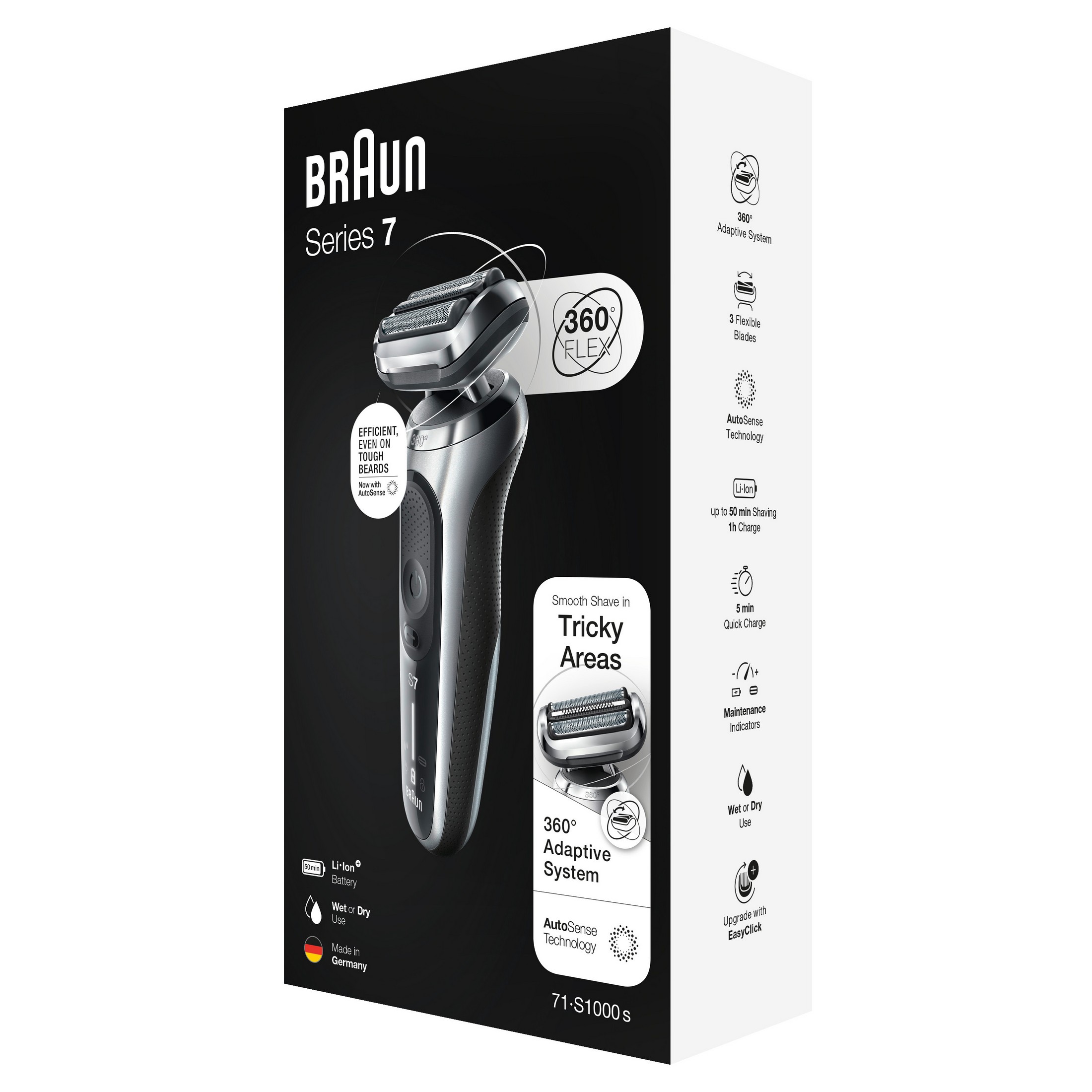Braun Series 7 71-S1000s Silver Wet&Dry holiaci strojček
