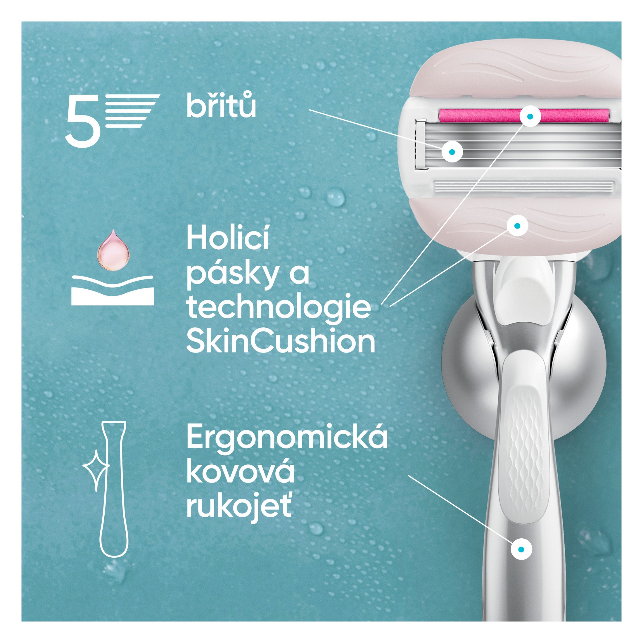 Gillette Venus Comfortglide Sugarberry Scent holiaci strojček + 6 hlavíc