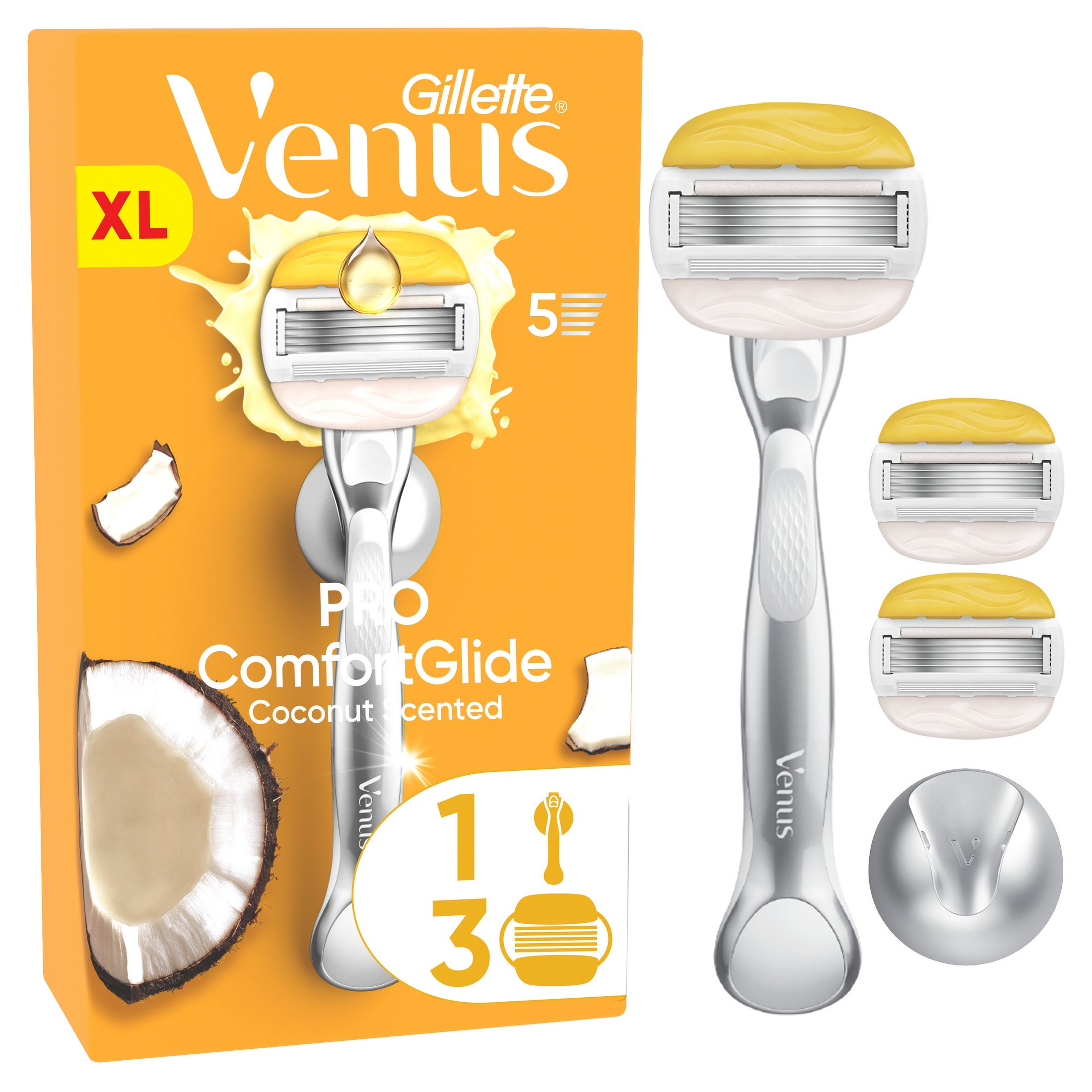 Gillette Venus Comfortglide Coconut holiaci strojček + 3 hlavice