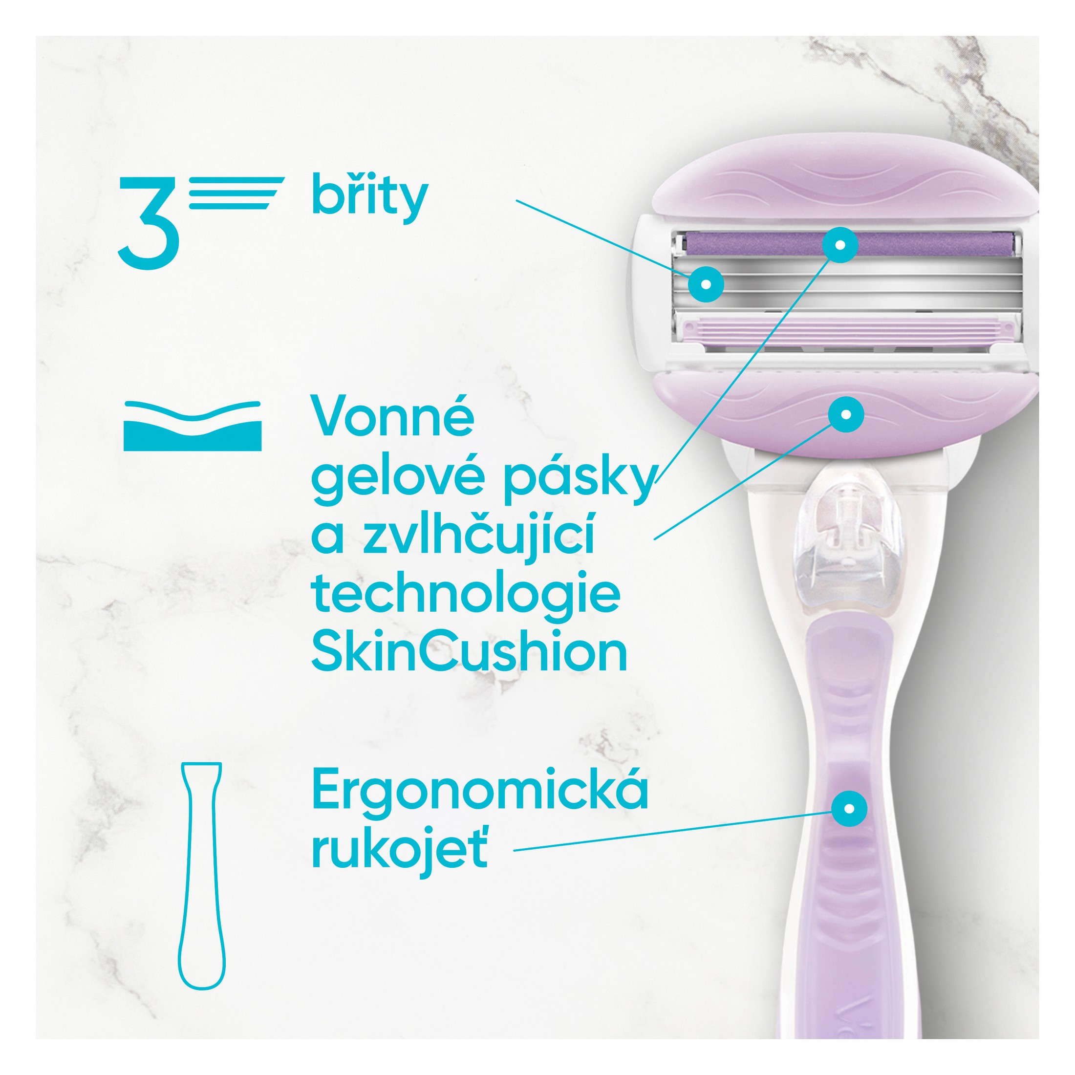 Gillette Venus Comfortglide Breeze náhradné hlavice 6 ks