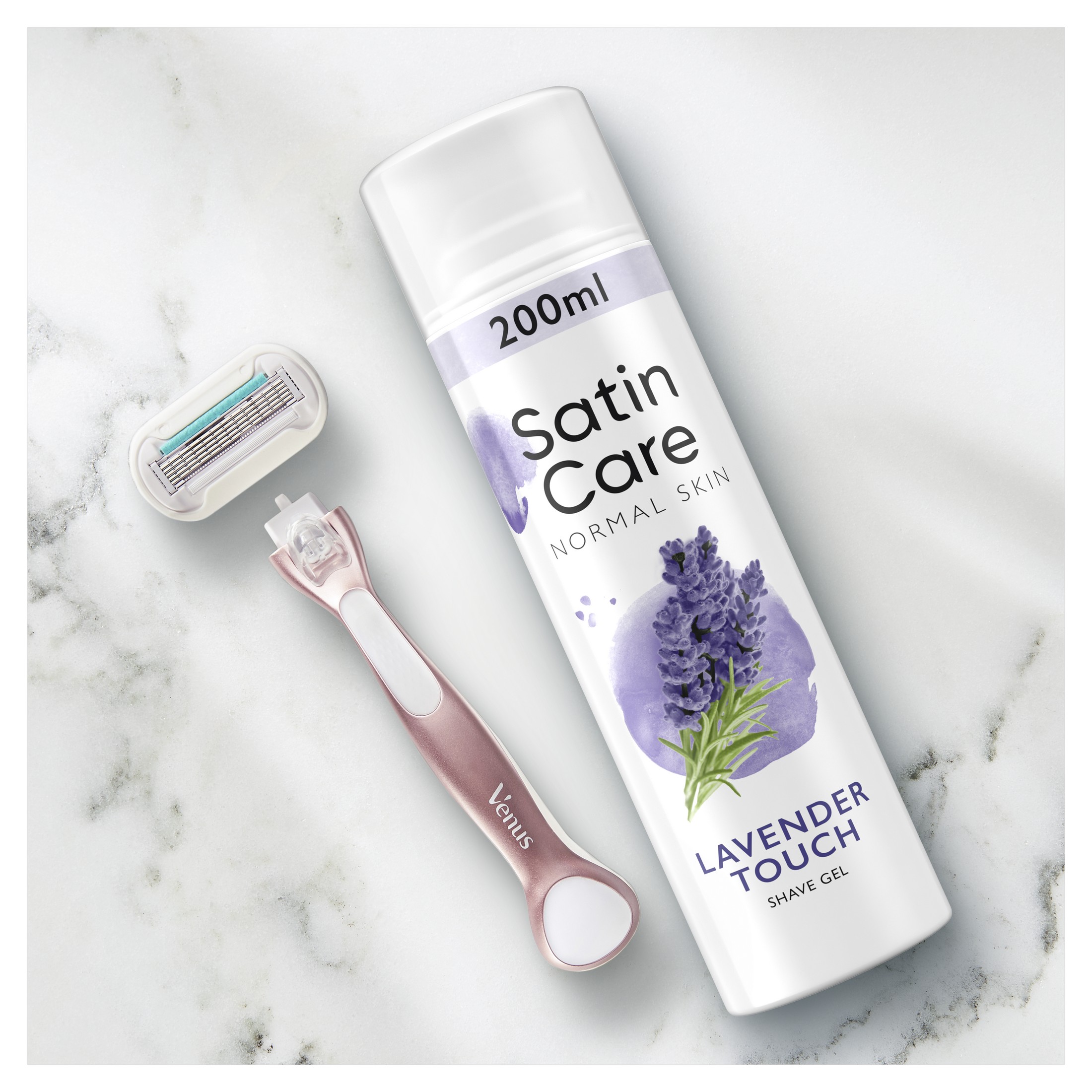 Gillette Satin Care Lavender Touch gél na holenie 200 ml