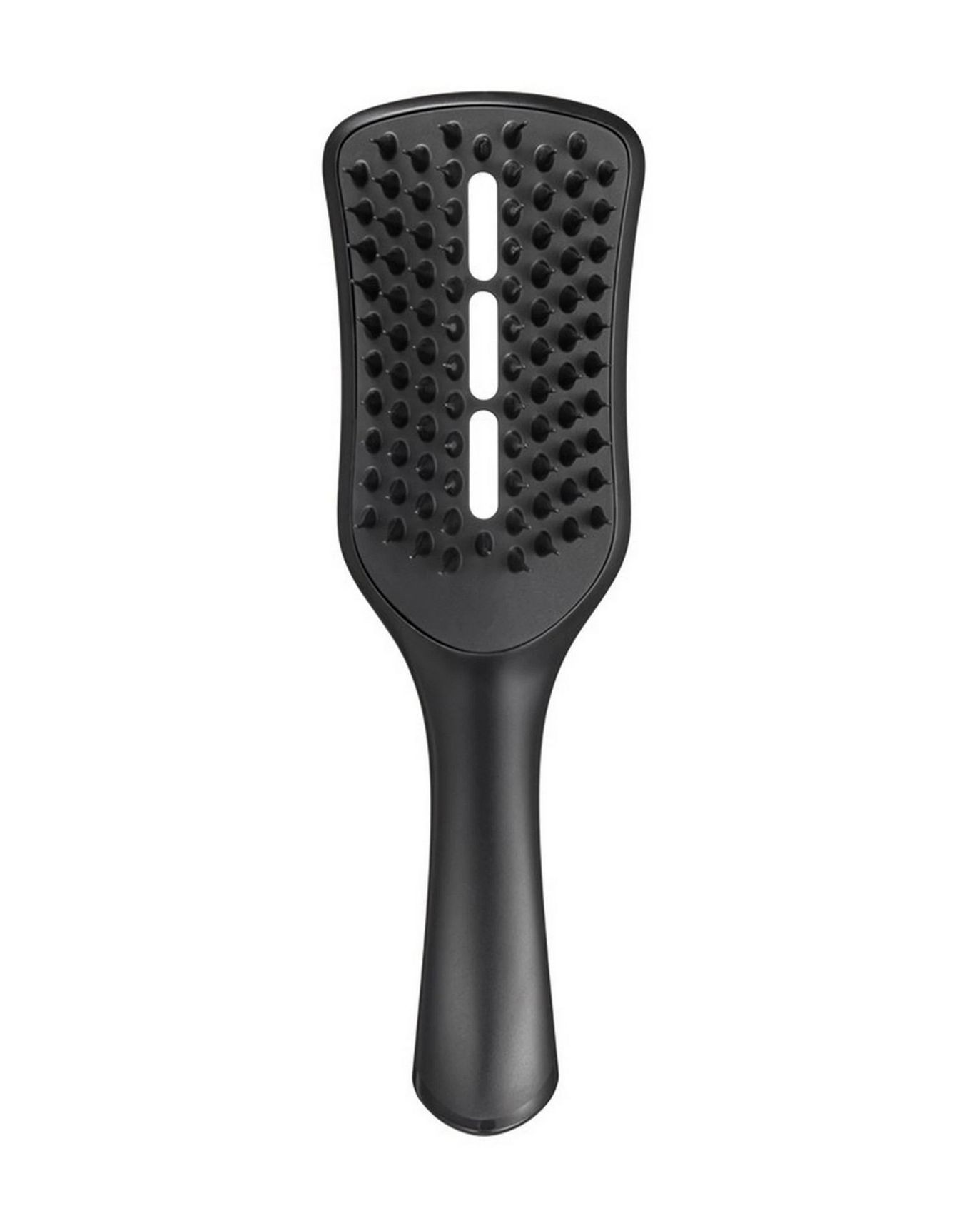 Tangle Teezer Easy Dry & Go Jet Black kefa na vlasy - Čierny plochý kartáč na vlasy s gumovými hrotmi pohľad zhora
