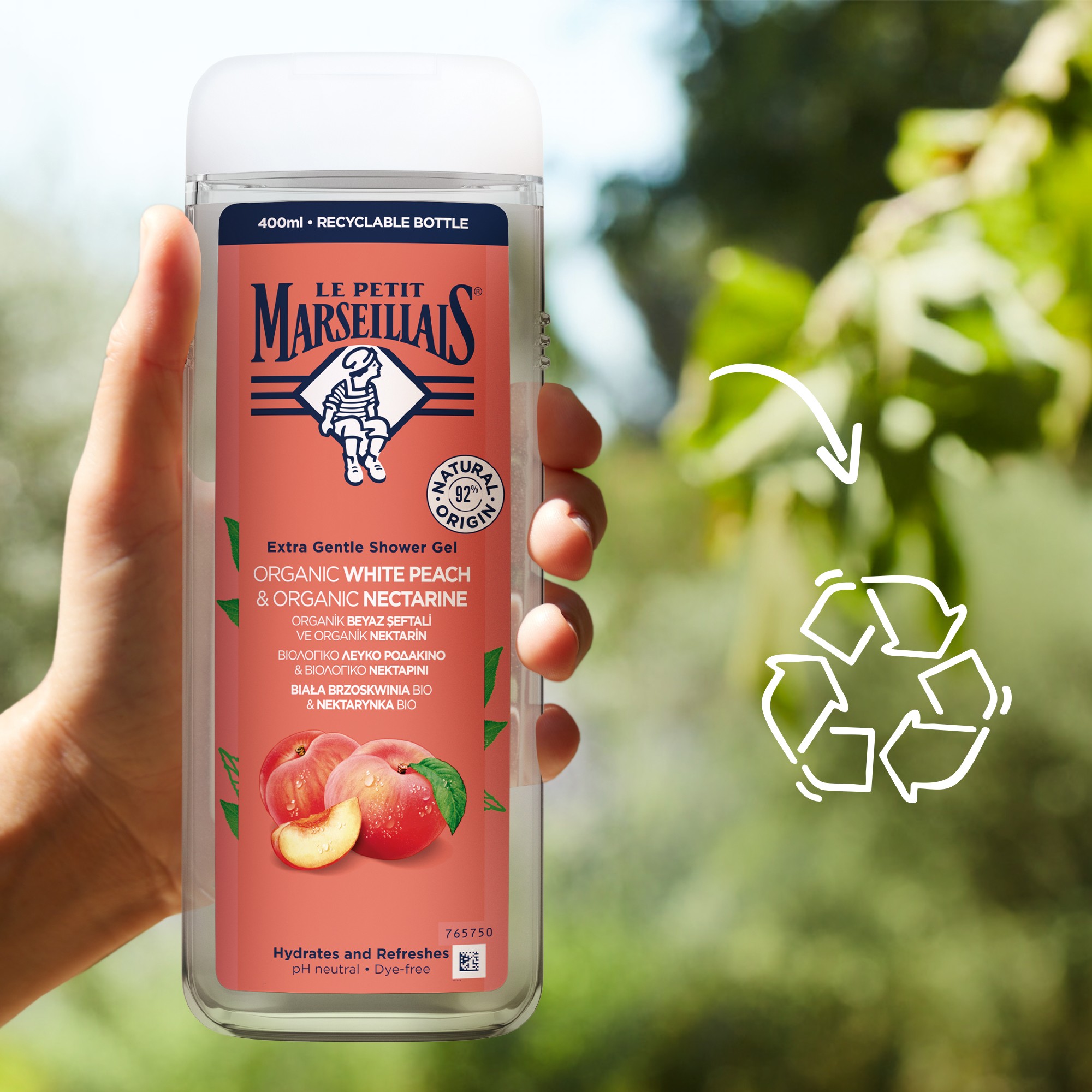 Le Petit Marseillais  Peach & Nectarine sprchový gél 400 ml