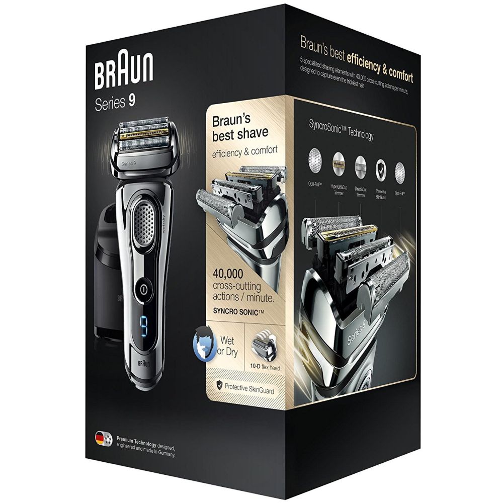 Braun Series 9 9296cc Wet&Dry holiaci strojček, CHRÓM - ROZBALENÝ TOVAR