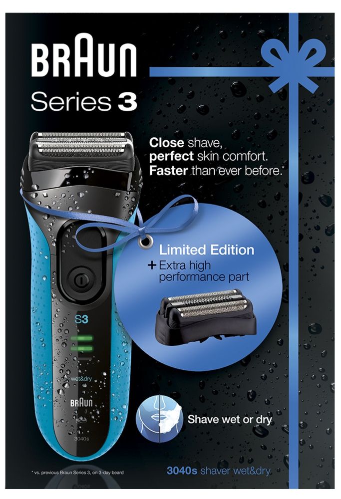 Braun Series 3-3040s Wet&Dry holiaci strojček + CombiPack 32B