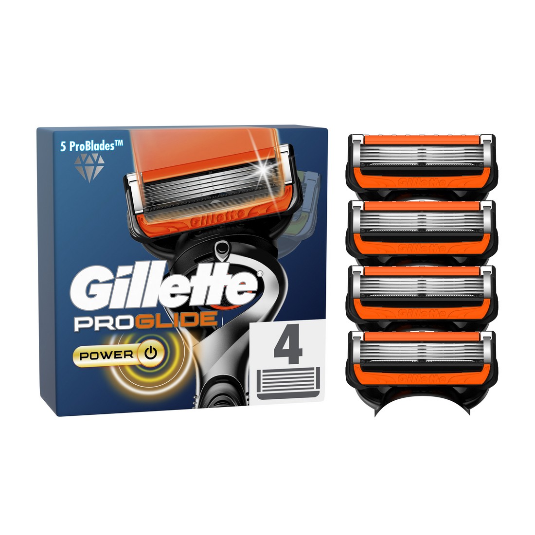 Gillette Fusion ProGlide Power náhradné hlavice 4 ks